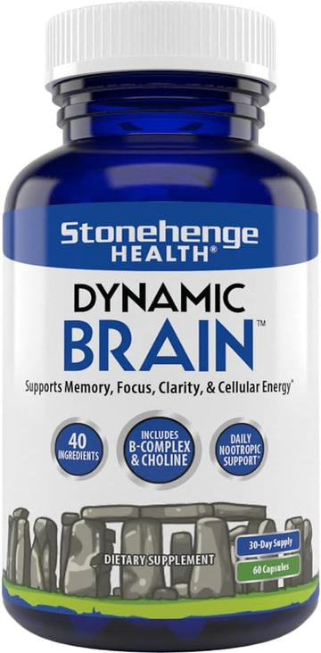 Stonehenge Health Dynamic Brain Supplement – Supports Memory, Focus & Clarity with 40 Nootropic Ingredients